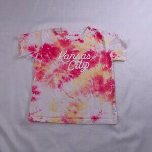 Kansas City Tie-Dye Kids T-Shirt | Youth Size 4/6 | Red Yellow White